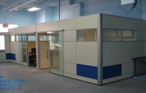 space efficient office with movable walls